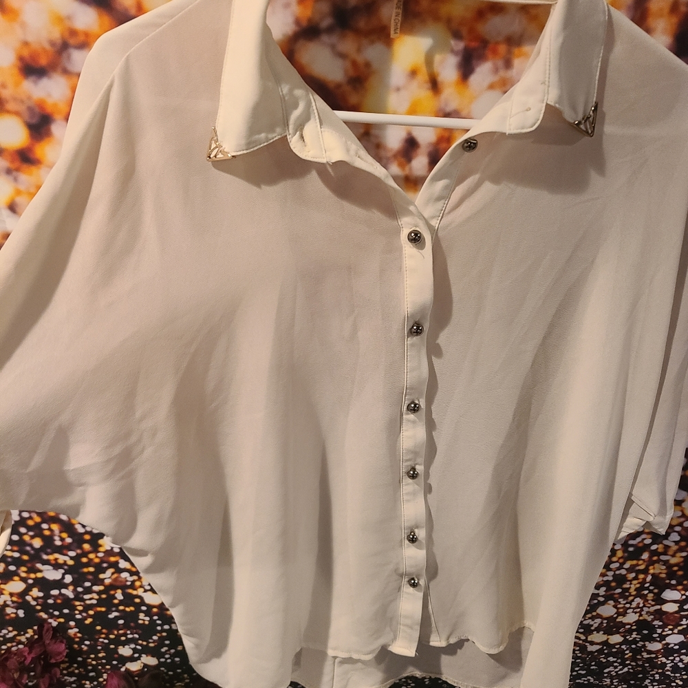 Cream Button Down Top - image 3
